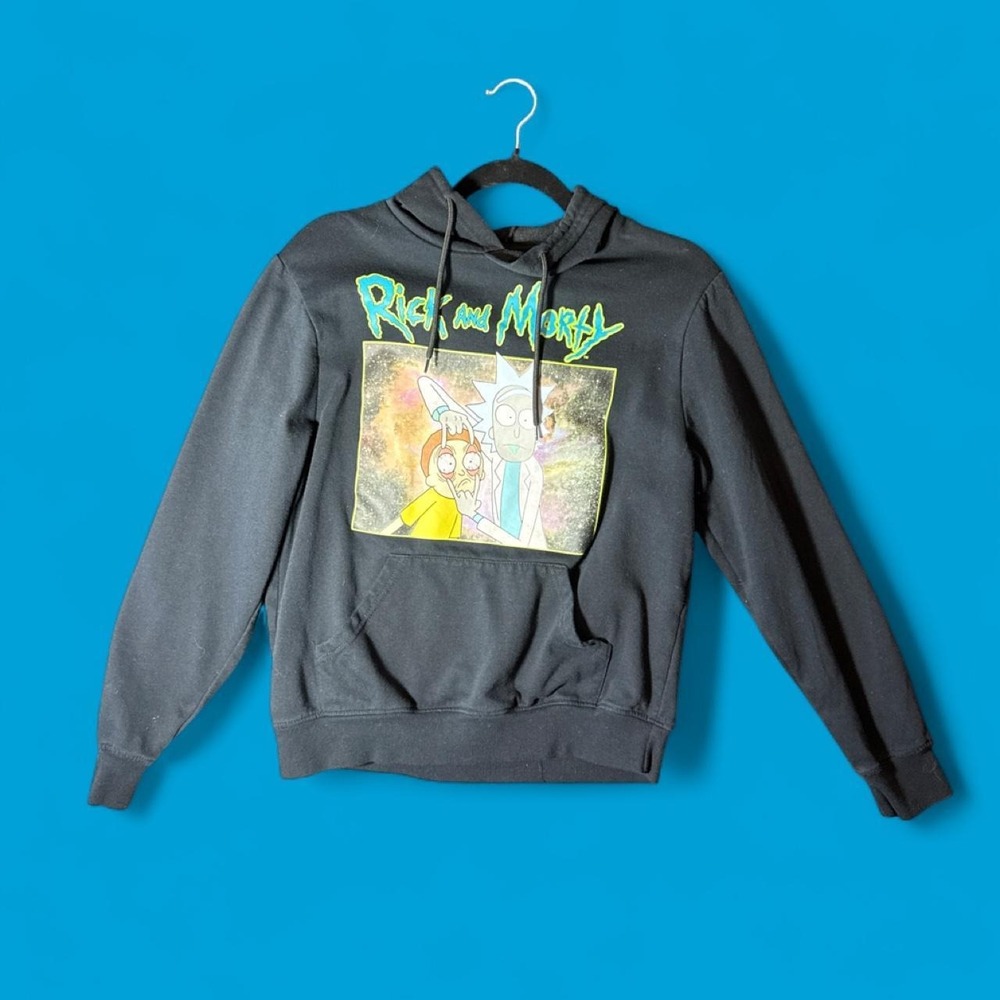 Rick and Morty Adult Swimβ black graphic hoodie